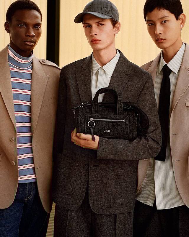 Cannage Braided Leather Bracelet Black Lambskin, Silver-Finish Brass and Black Lacquer